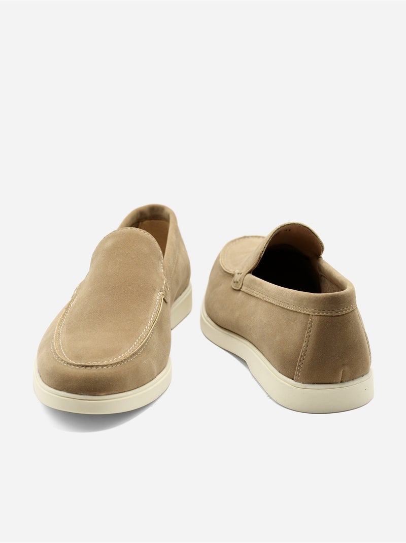 Mocassins en cuir - Uomo Beige - Kiabi