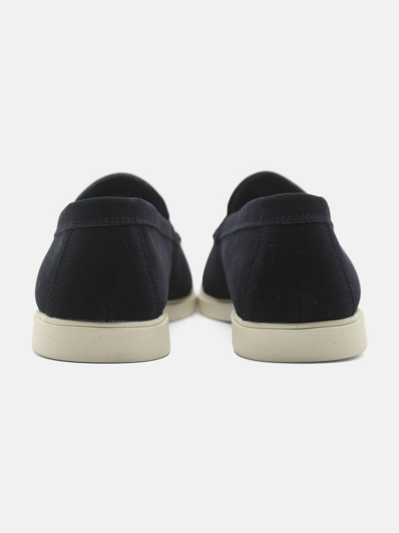 Mocassins en cuir - Uomo Bleu foncé - Kiabi