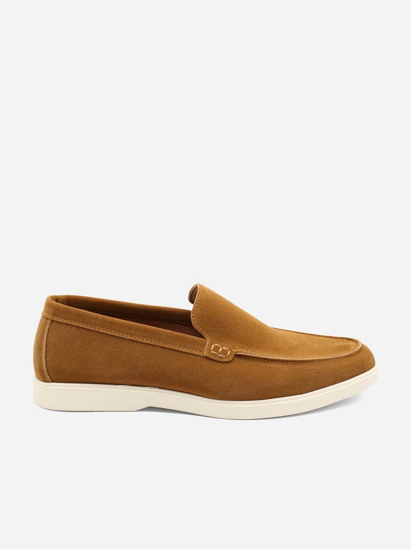 Mocassins en cuir - Uomo Camel - Kiabi