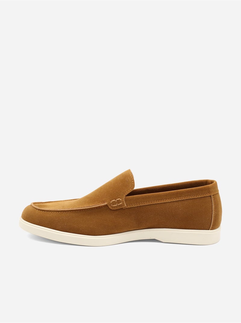 Mocassins en cuir - Uomo Camel - Kiabi