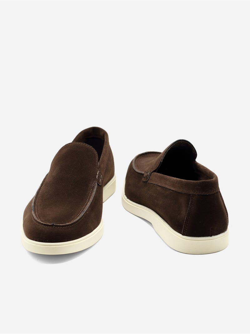 Mocassins en cuir - Uomo Marron foncé - Kiabi
