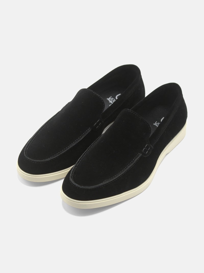 Mocassins en cuir - Uomo Noir - Kiabi
