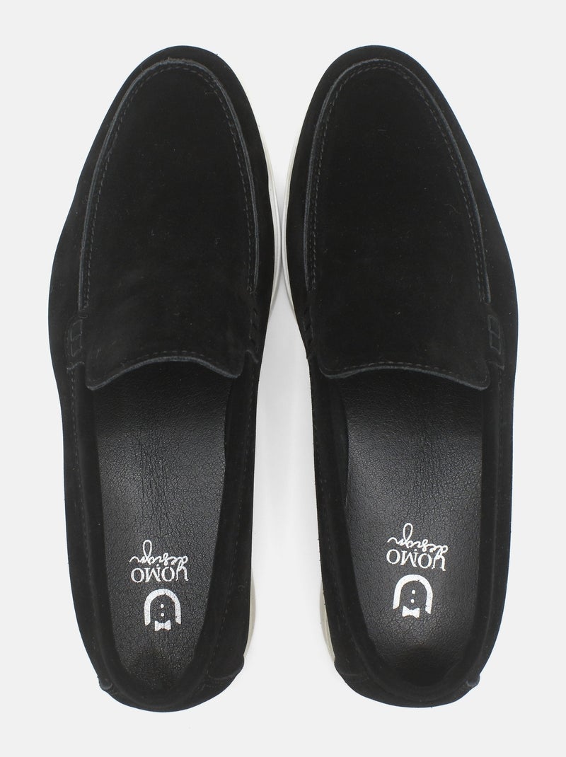 Mocassins en cuir - Uomo Noir - Kiabi