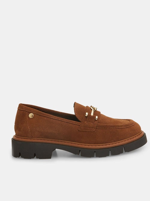 Mocassins en cuir avec barrette BATA - Kiabi