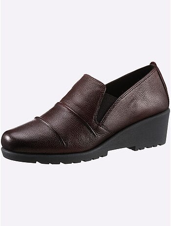 Mocassins en cuir avec bride élastique et semelle amortissante - Taille standard - Witt