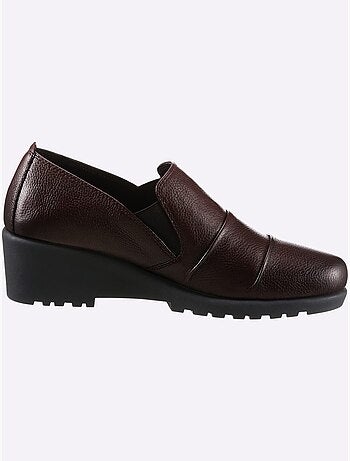 Mocassins en cuir avec bride élastique et semelle amortissante - Taille standard - Witt