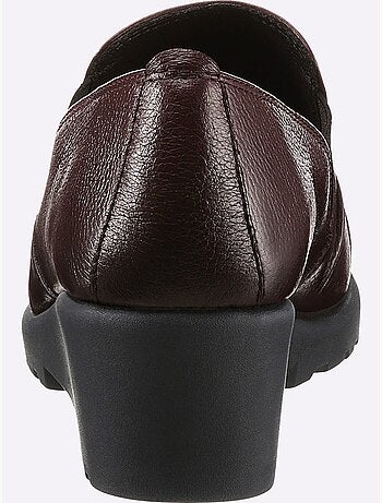Mocassins en cuir avec bride élastique et semelle amortissante - Taille standard - Witt