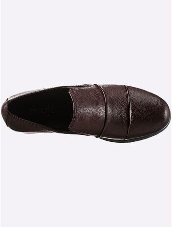 Mocassins en cuir avec bride élastique et semelle amortissante - Taille standard - Witt
