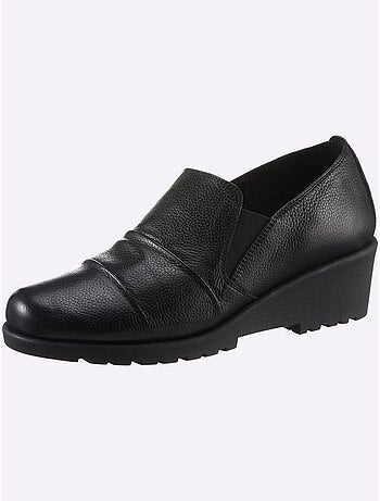 Mocassins en cuir avec bride élastique et semelle amortissante - Taille standard - Witt