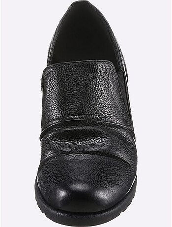 Mocassins en cuir avec bride élastique et semelle amortissante - Taille standard - Witt
