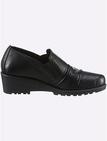 Mocassins en cuir avec bride élastique et semelle amortissante - Taille standard - Witt