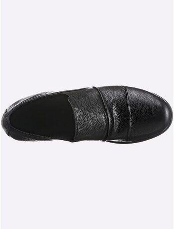 Mocassins en cuir avec bride élastique et semelle amortissante - Taille standard - Witt