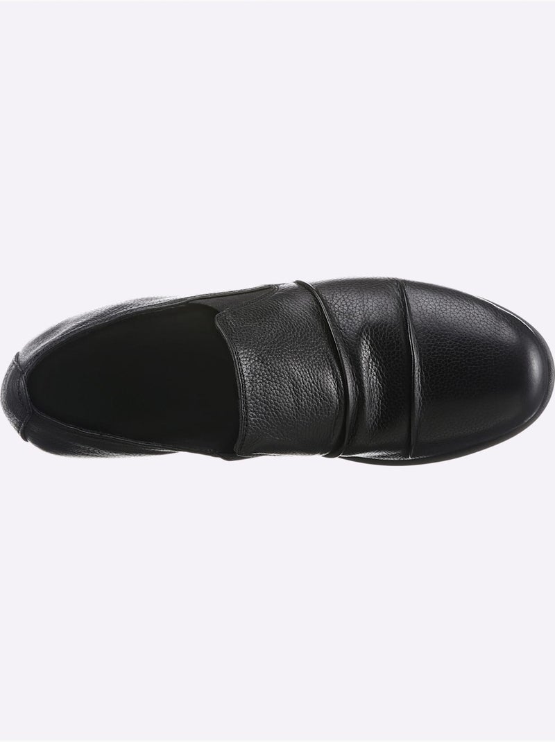Mocassins en cuir avec bride élastique et semelle amortissante - Taille standard - Witt Noir - Kiabi
