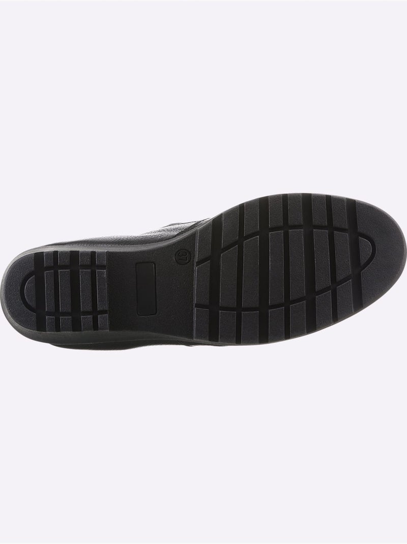 Mocassins en cuir avec bride élastique et semelle amortissante - Taille standard - Witt Noir - Kiabi