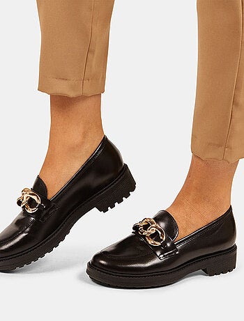 Mocassins en cuir avec chaîne appliquée BATA