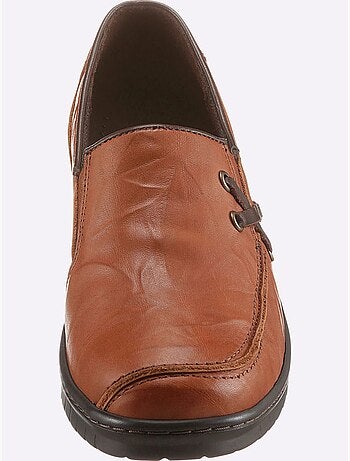 Mocassins en cuir avec élastiques latéraux et semelle amortissante - Taille standard - Witt