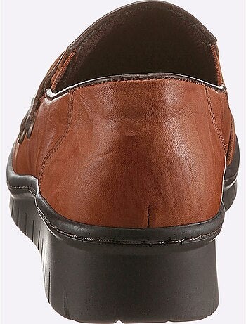 Mocassins en cuir avec élastiques latéraux et semelle amortissante - Taille standard - Witt