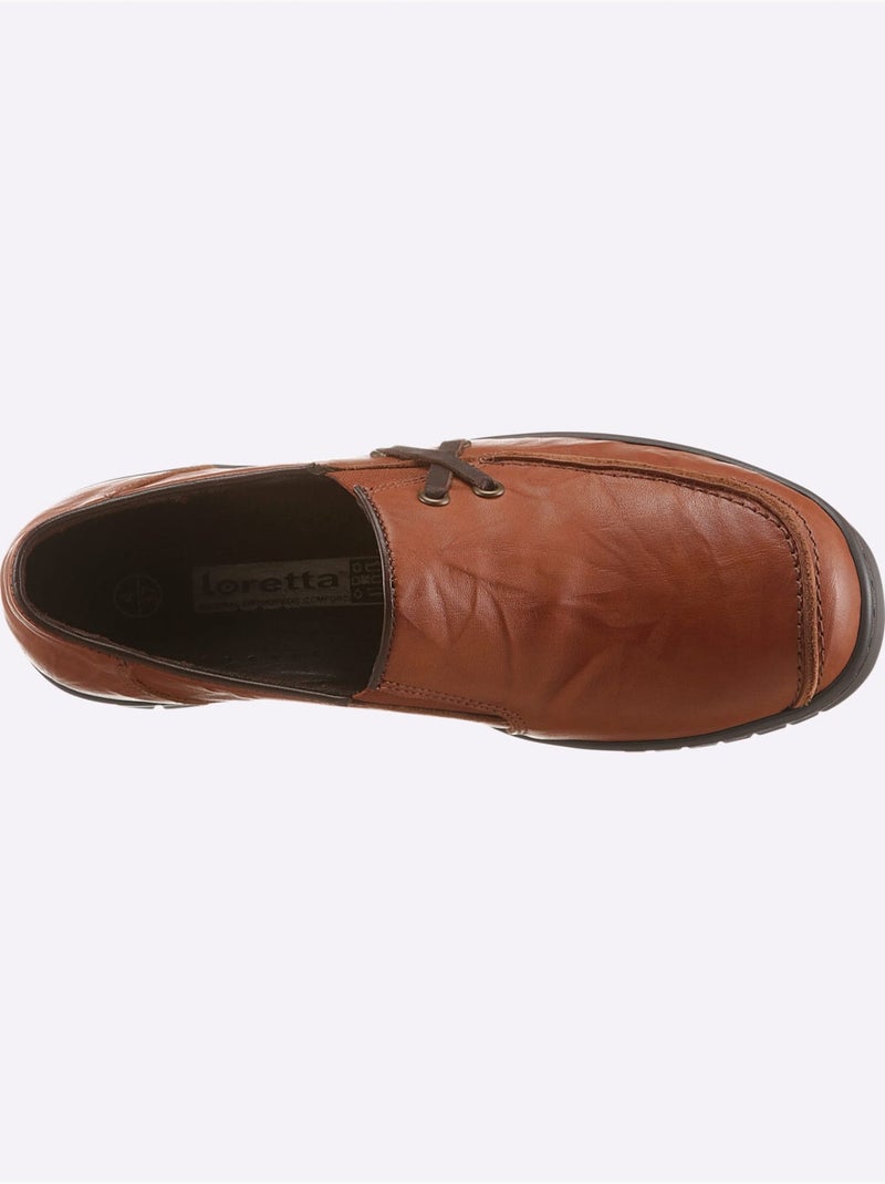 Mocassins en cuir avec élastiques latéraux et semelle amortissante - Taille standard - Witt Ambre - Kiabi