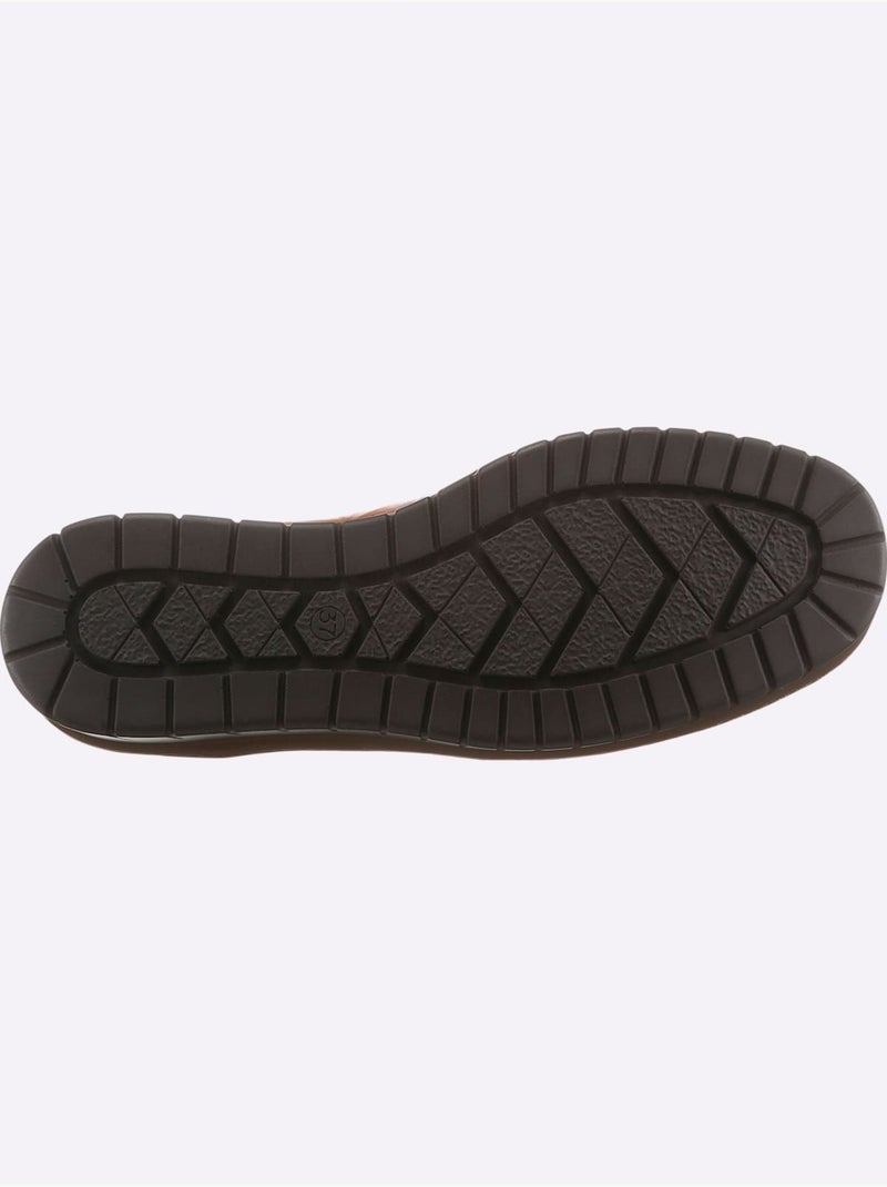 Mocassins en cuir avec élastiques latéraux et semelle amortissante - Taille standard - Witt Ambre - Kiabi