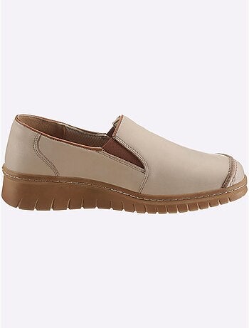 Mocassins en cuir avec élastiques latéraux et semelle amortissante - Taille standard - Witt