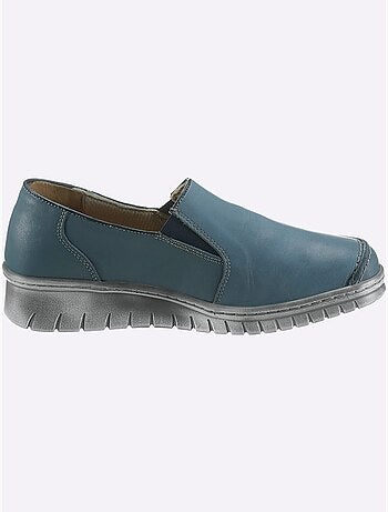 Mocassins en cuir avec élastiques latéraux et semelle amortissante - Taille standard - Witt