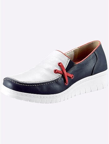 Mocassins en cuir avec élastiques latéraux et semelle amortissante - Taille standard - Witt
