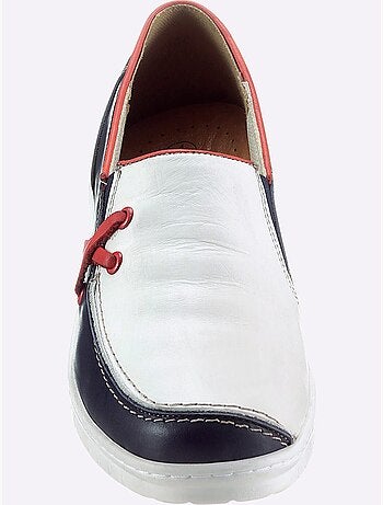 Mocassins en cuir avec élastiques latéraux et semelle amortissante - Taille standard - Witt