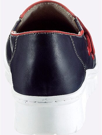 Mocassins en cuir avec élastiques latéraux et semelle amortissante - Taille standard - Witt