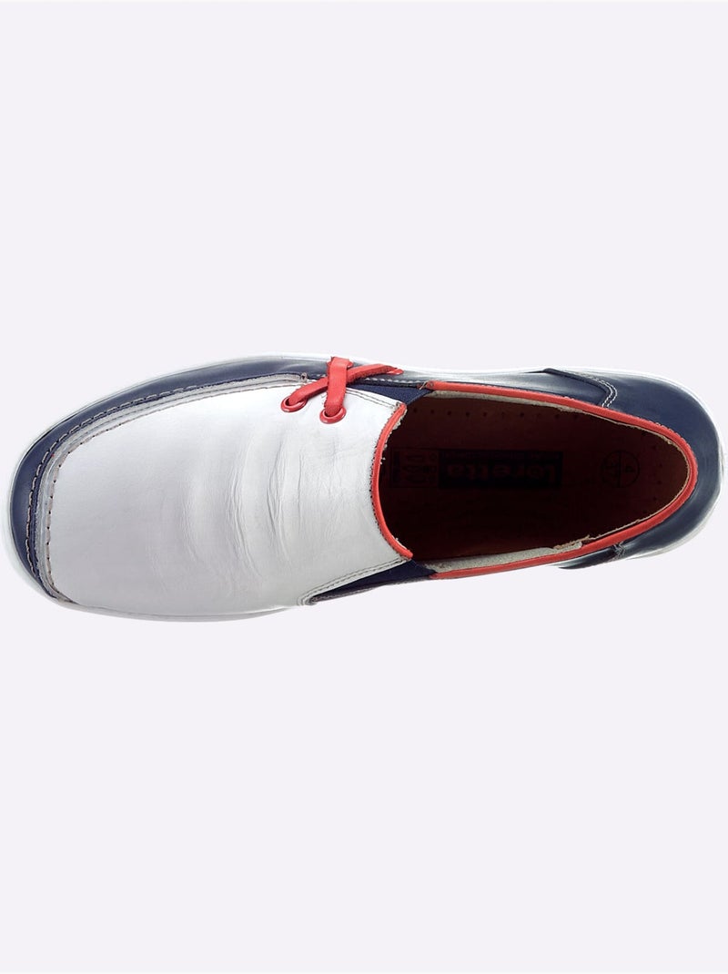 Mocassins en cuir avec élastiques latéraux et semelle amortissante - Taille standard - Witt Bleu marine - Kiabi