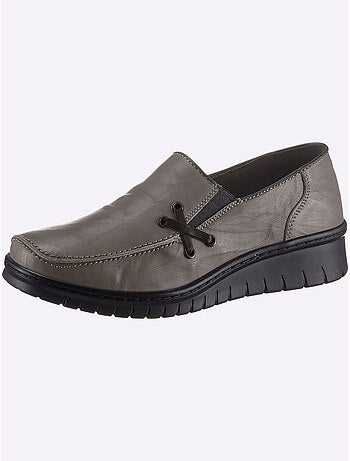 Mocassins en cuir avec élastiques latéraux et semelle amortissante - Taille standard - Witt