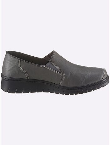 Mocassins en cuir avec élastiques latéraux et semelle amortissante - Taille standard - Witt