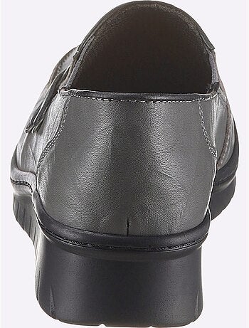 Mocassins en cuir avec élastiques latéraux et semelle amortissante - Taille standard - Witt