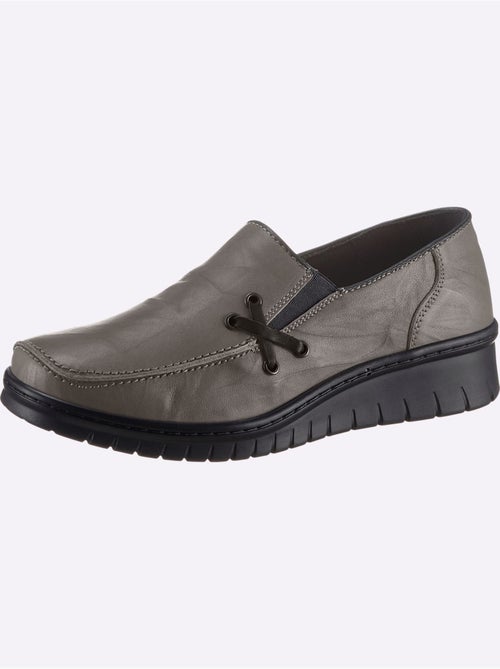 Mocassins en cuir avec élastiques latéraux et semelle amortissante - Taille standard - Witt - Kiabi