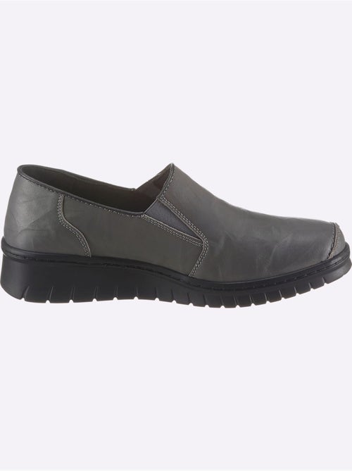 Mocassins en cuir avec élastiques latéraux et semelle amortissante - Taille standard - Witt - Kiabi