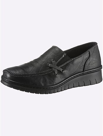 Mocassins en cuir avec élastiques latéraux et semelle amortissante - Taille standard - Witt