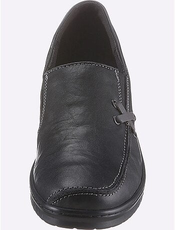 Mocassins en cuir avec élastiques latéraux et semelle amortissante - Taille standard - Witt