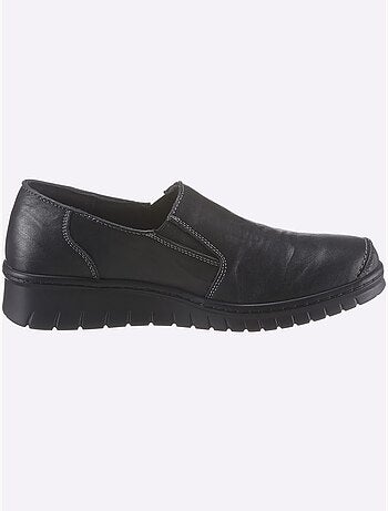 Mocassins en cuir avec élastiques latéraux et semelle amortissante - Taille standard - Witt