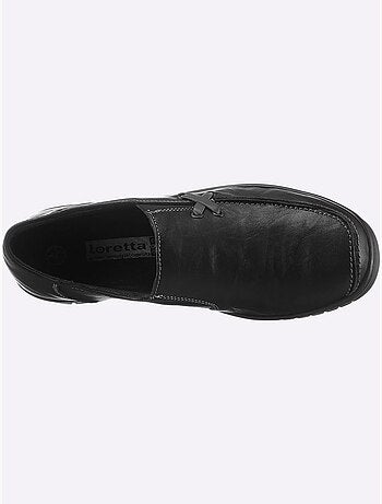 Mocassins en cuir avec élastiques latéraux et semelle amortissante - Taille standard - Witt