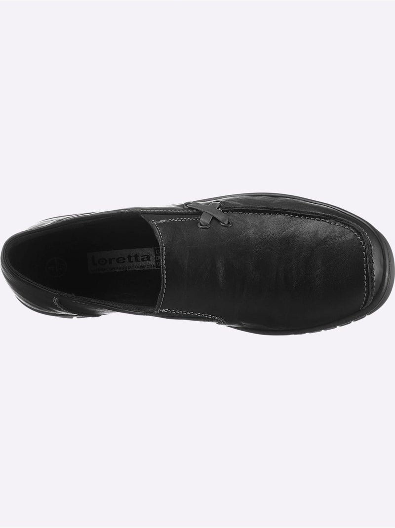 Mocassins en cuir avec élastiques latéraux et semelle amortissante - Taille standard - Witt Noir - Kiabi