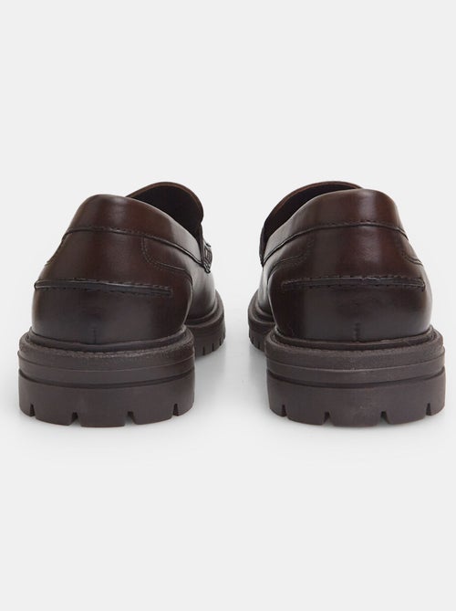 Mocassins en cuir avec semelle track BATA - Kiabi