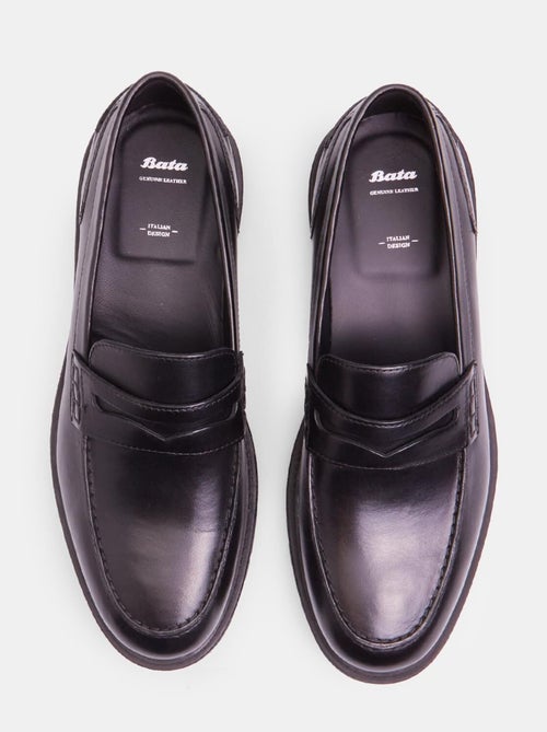 Mocassins en cuir avec semelle track BATA - Kiabi