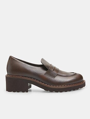 Mocassins en cuir avec talon 4,5 cm bata
