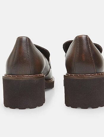 Mocassins en cuir avec talon 4,5 cm bata