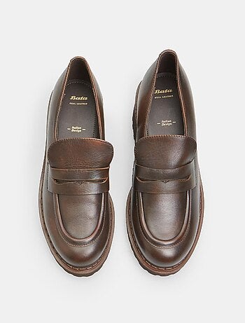 Mocassins en cuir avec talon 4,5 cm bata
