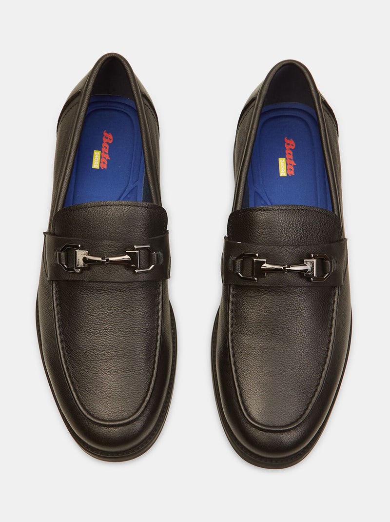 mocassins en cuir Bata 24H Noir - Kiabi