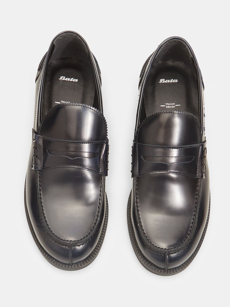 Mocassins en cuir BATA Bleu - Kiabi