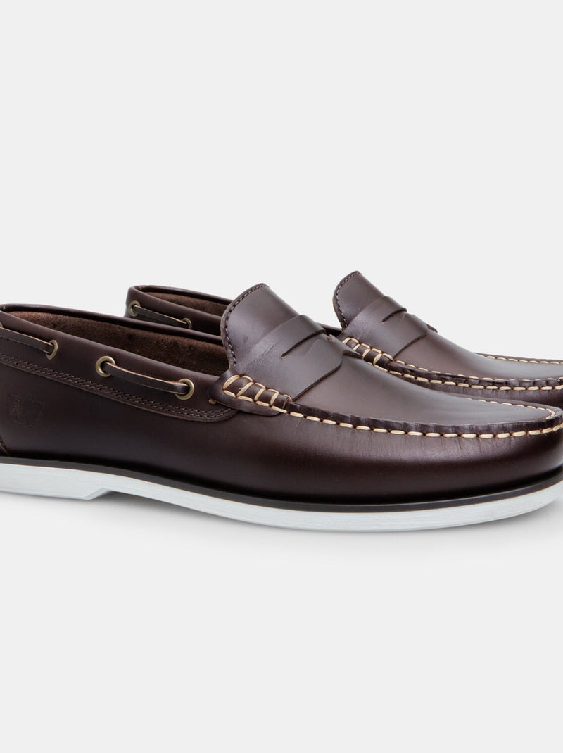 Mocassins en cuir BATA Marron - Kiabi