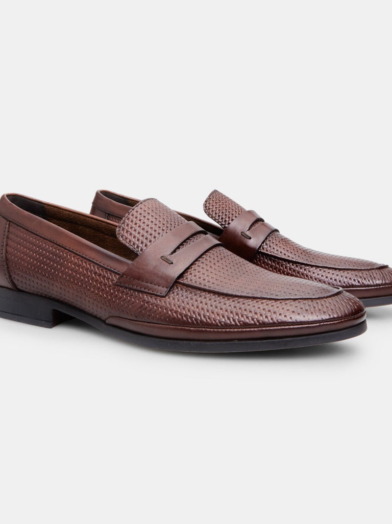 Mocassins en cuir BATA Marron - Kiabi
