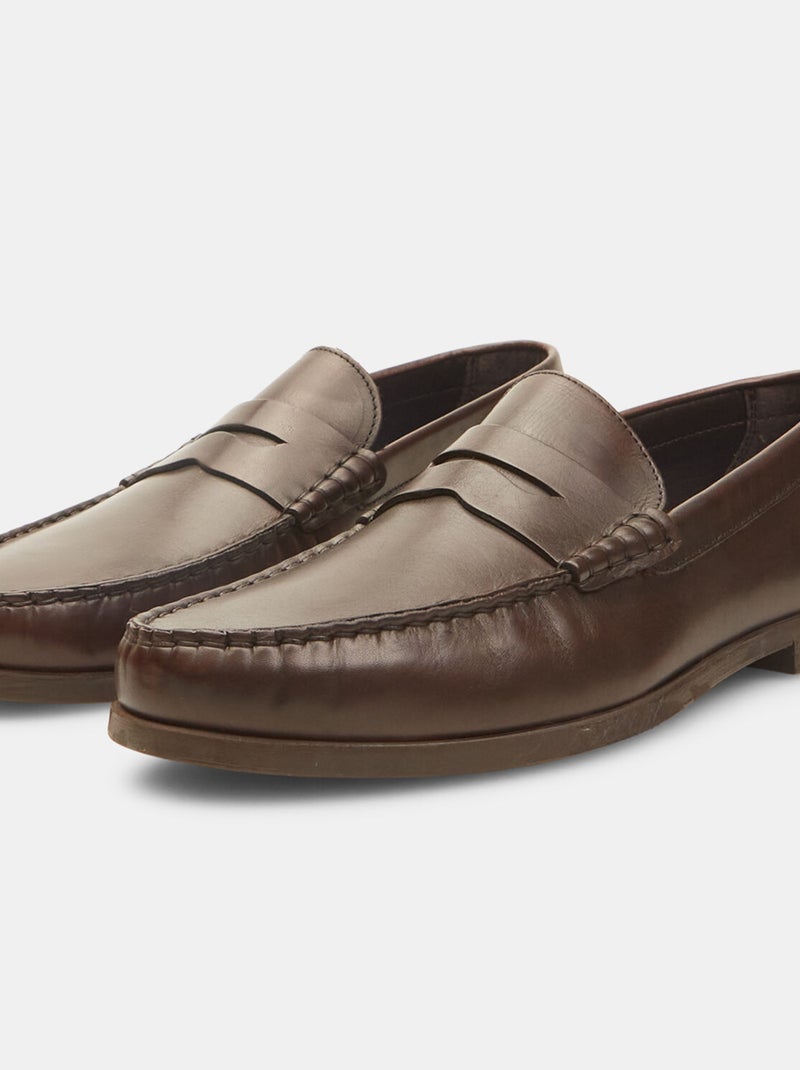 Mocassins en cuir BATA Marron - Kiabi