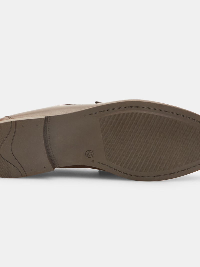 Mocassins en cuir BATA Marron - Kiabi